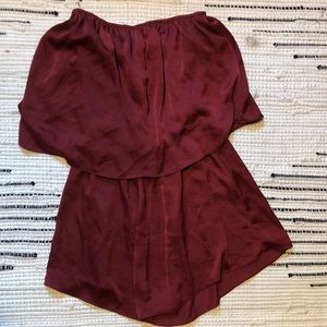 burgundy romper